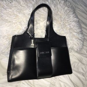 Gold Pfeil Black Satchel Handbag